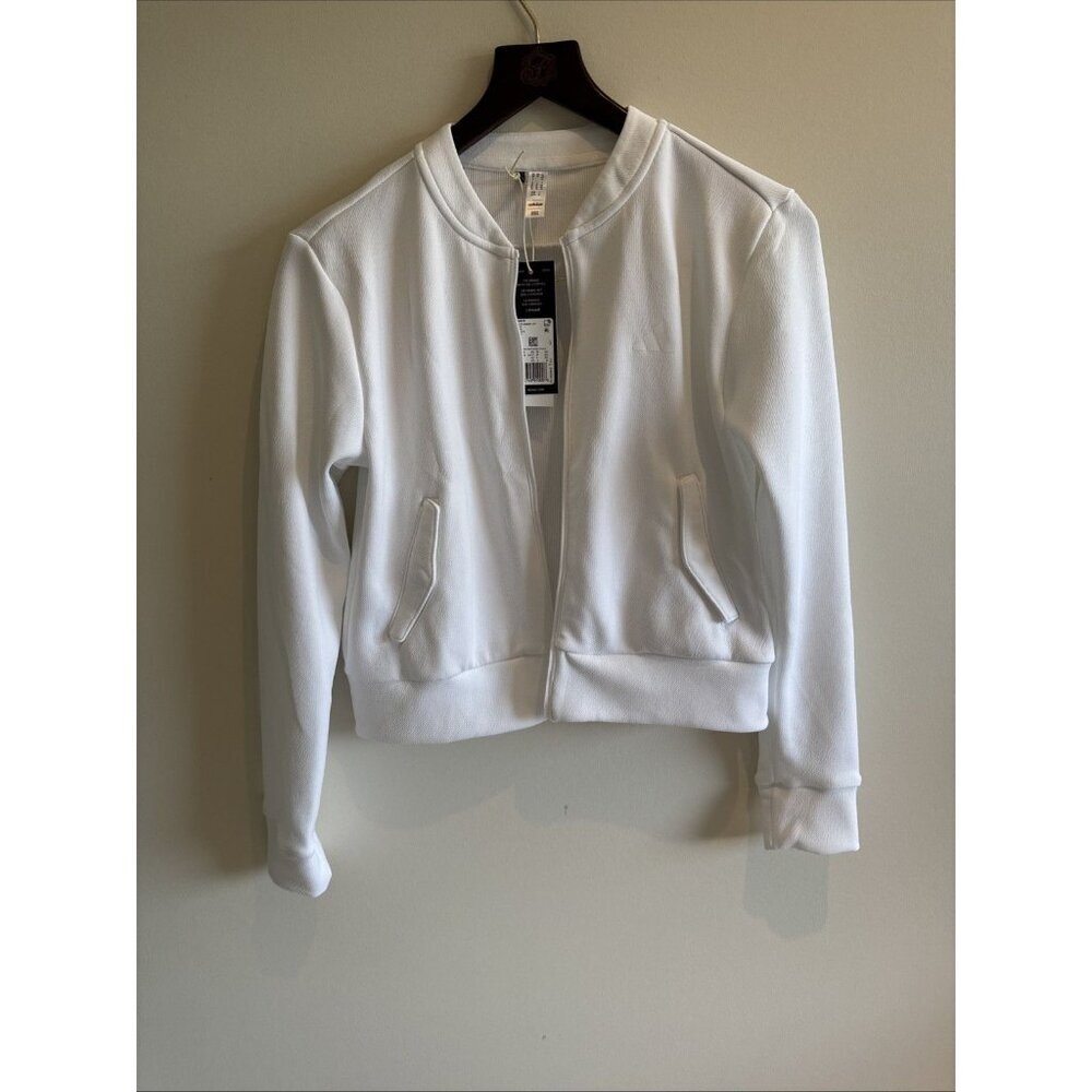 "NEW Adidas Women's Knitted Golf Jacket XS White, Soft Double Knit, HS8975
